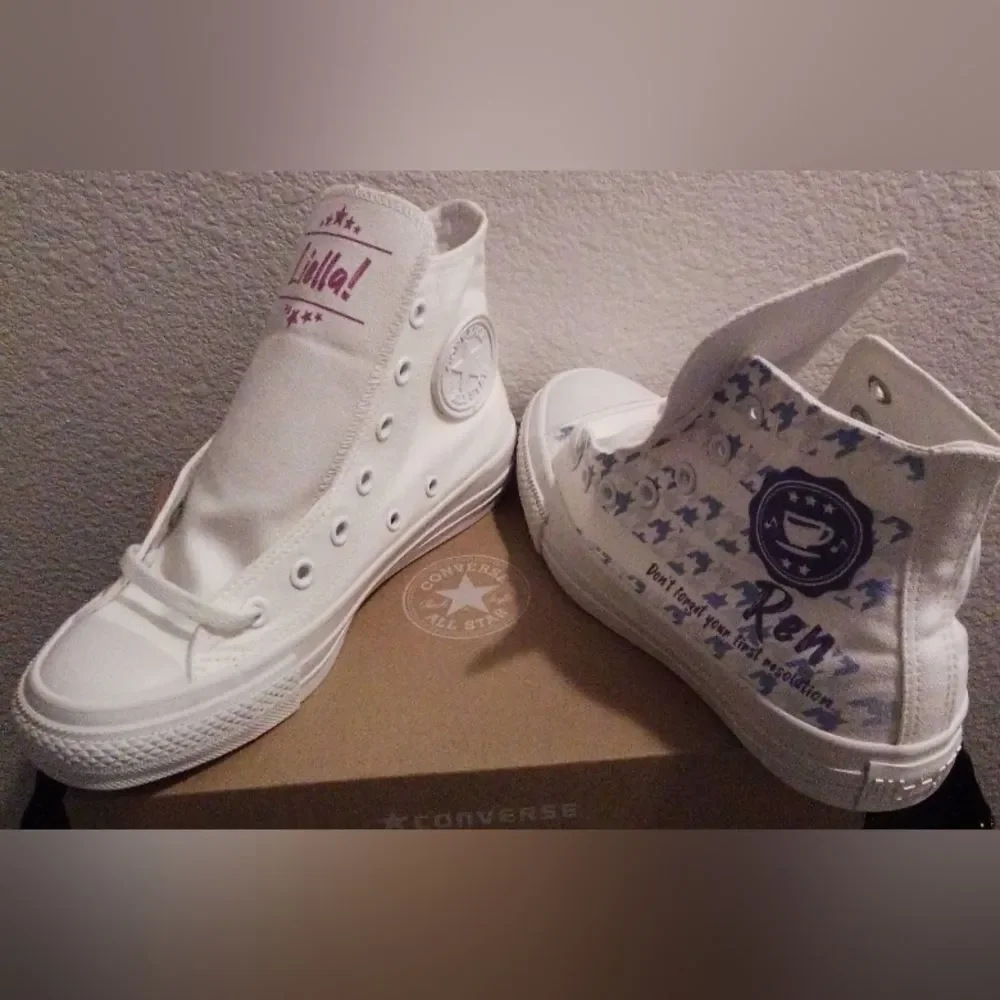 Brand New All Star Colors R HI 1CK314 All White Sneakers Size 5”